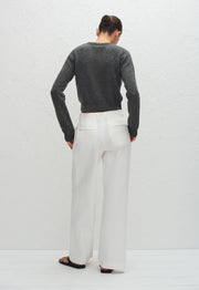 Cashmere Crew Baby Sweater - Charcoal - Matteau